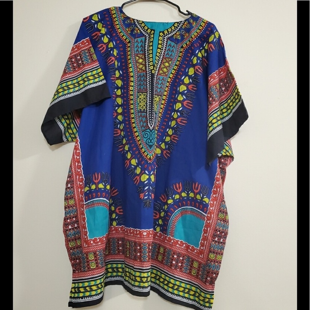 NWT Handmade Blue Dashiki in Plus Size
